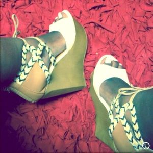 White & Tan Wedges